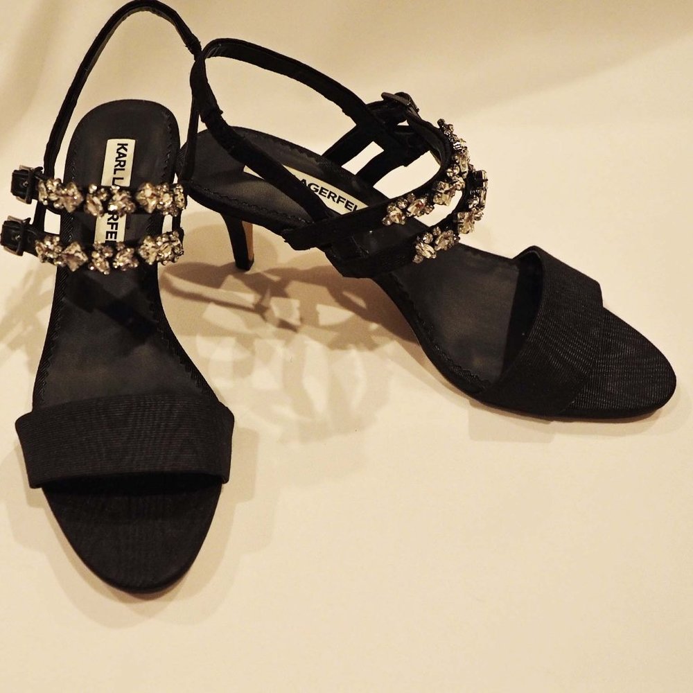 Karl lagerfeld satin strap heels sandal size 7